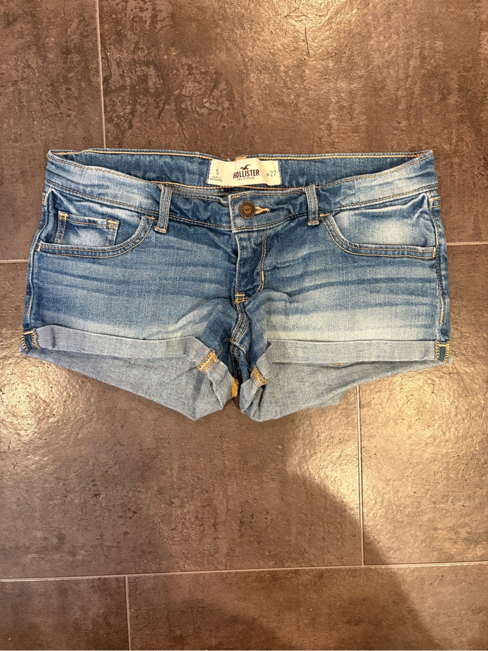 Hollister Jean Short Shorts Denim Daisy Dukes Size 5 Teen Festival Boho Summer